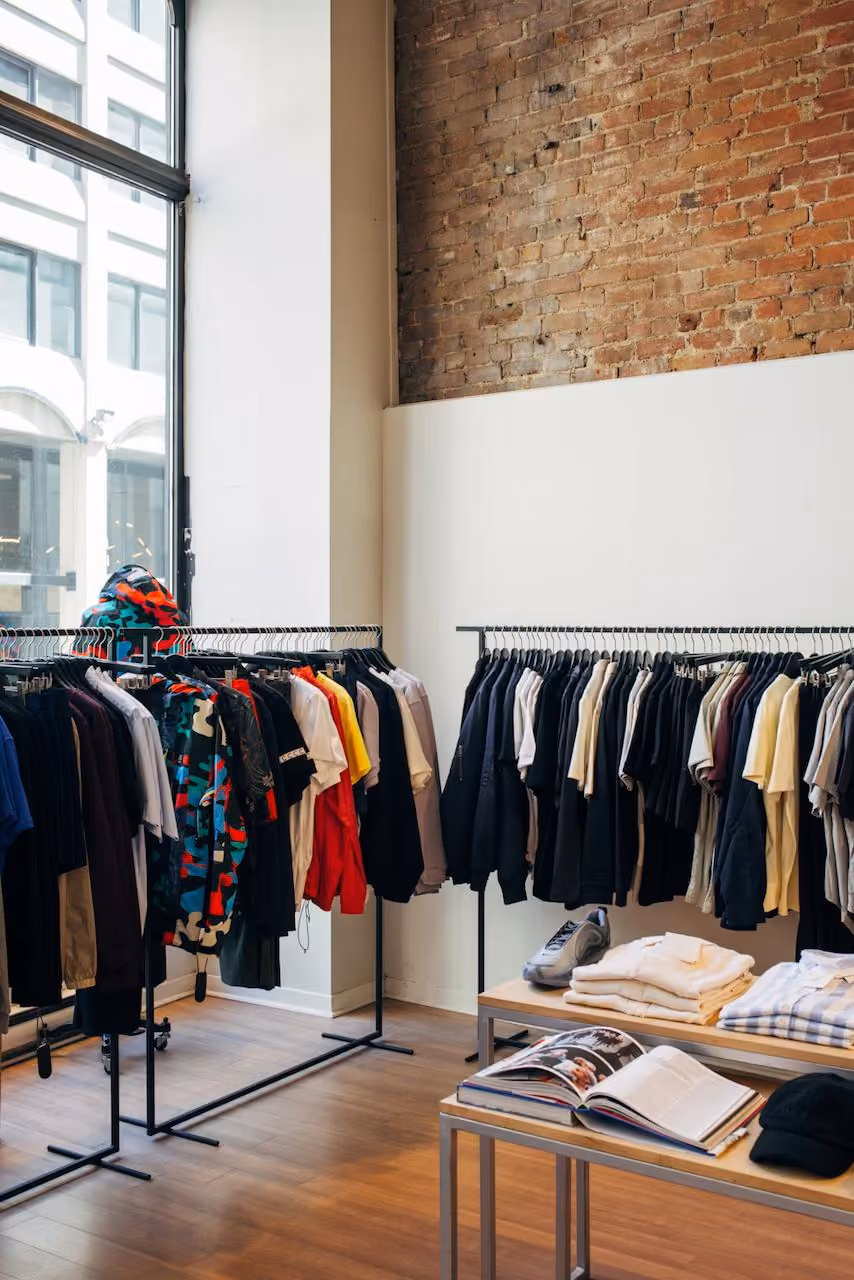 Fashion retail clothing store interior representing how Brandtrack turns business data into smart playlists to boost brand experience across locations