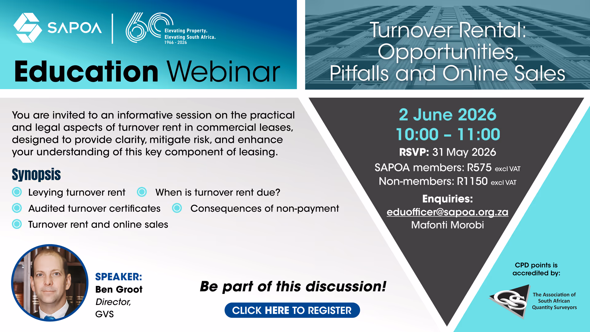 SAPOA Edu Webinar Turnover Rental Opportunities, Pitfalls and Online Sales