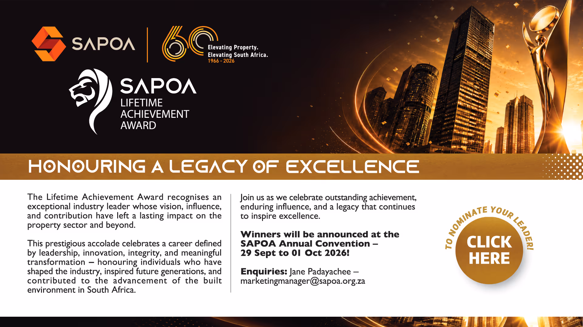 The SAPOA Lifetime Industry Award