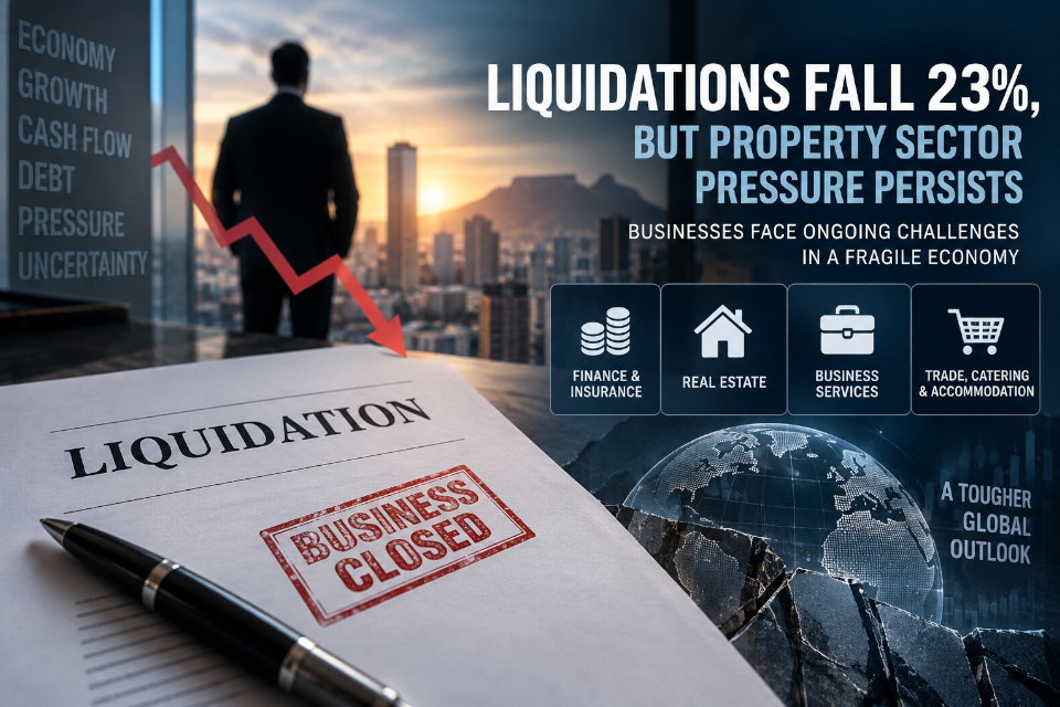 Liquidations fall 23%, but property sector pressure persists