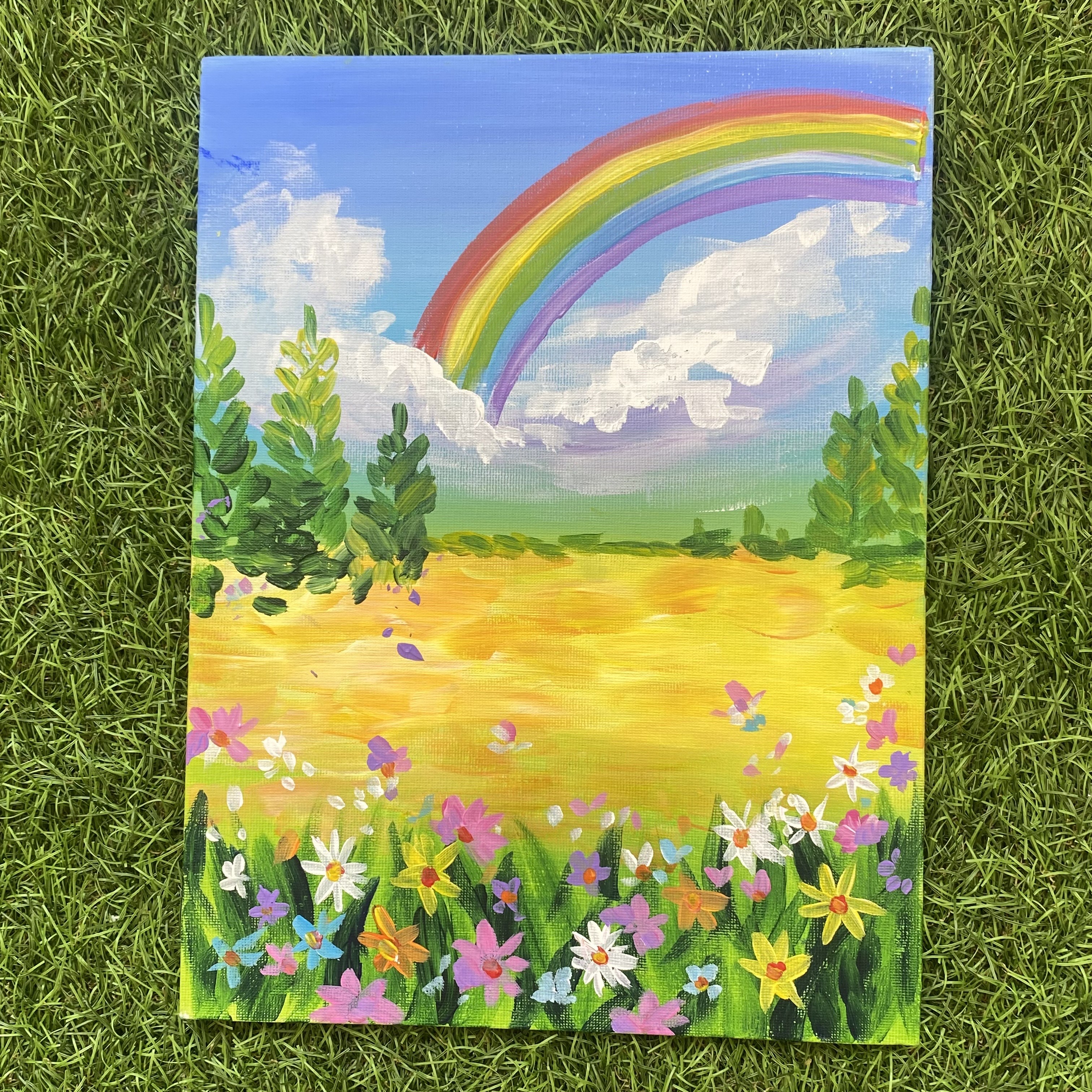 Canvas Tutorial - Rainbow Meadow