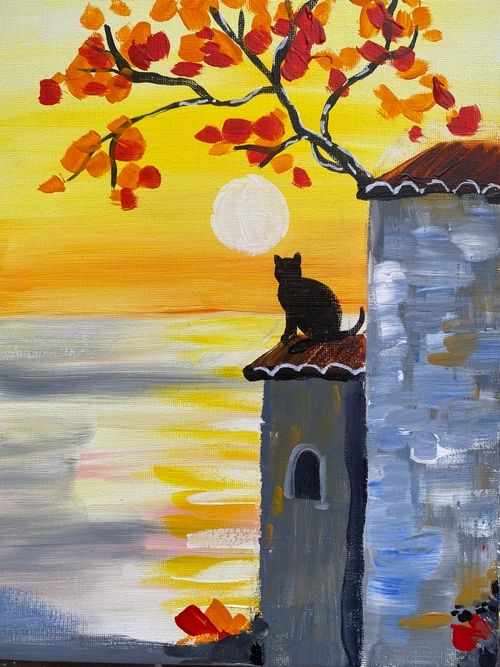 Cat on a Hot Tin Roof - Canvas Tutorial (child session)