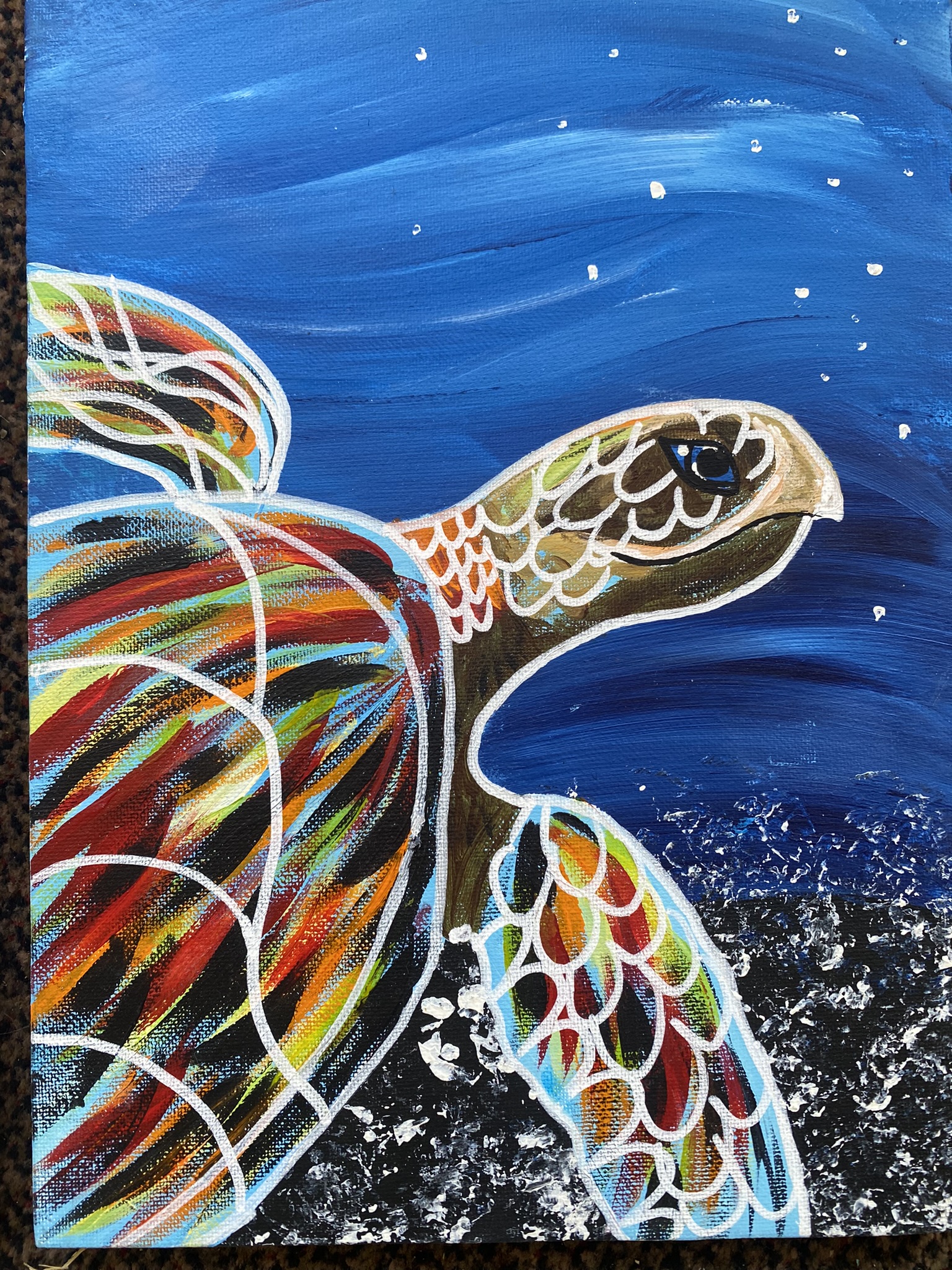 Sea Turtle - Canvas Tutorial , (Child Session)