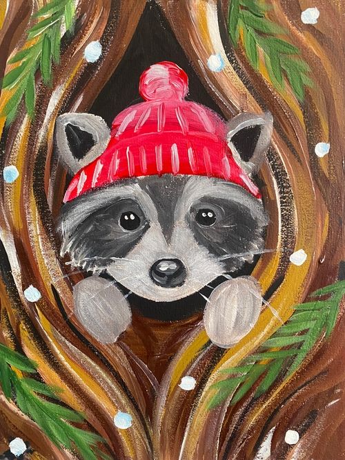 SOLD OUT - Canvas Tutorial - Cosy Racoon