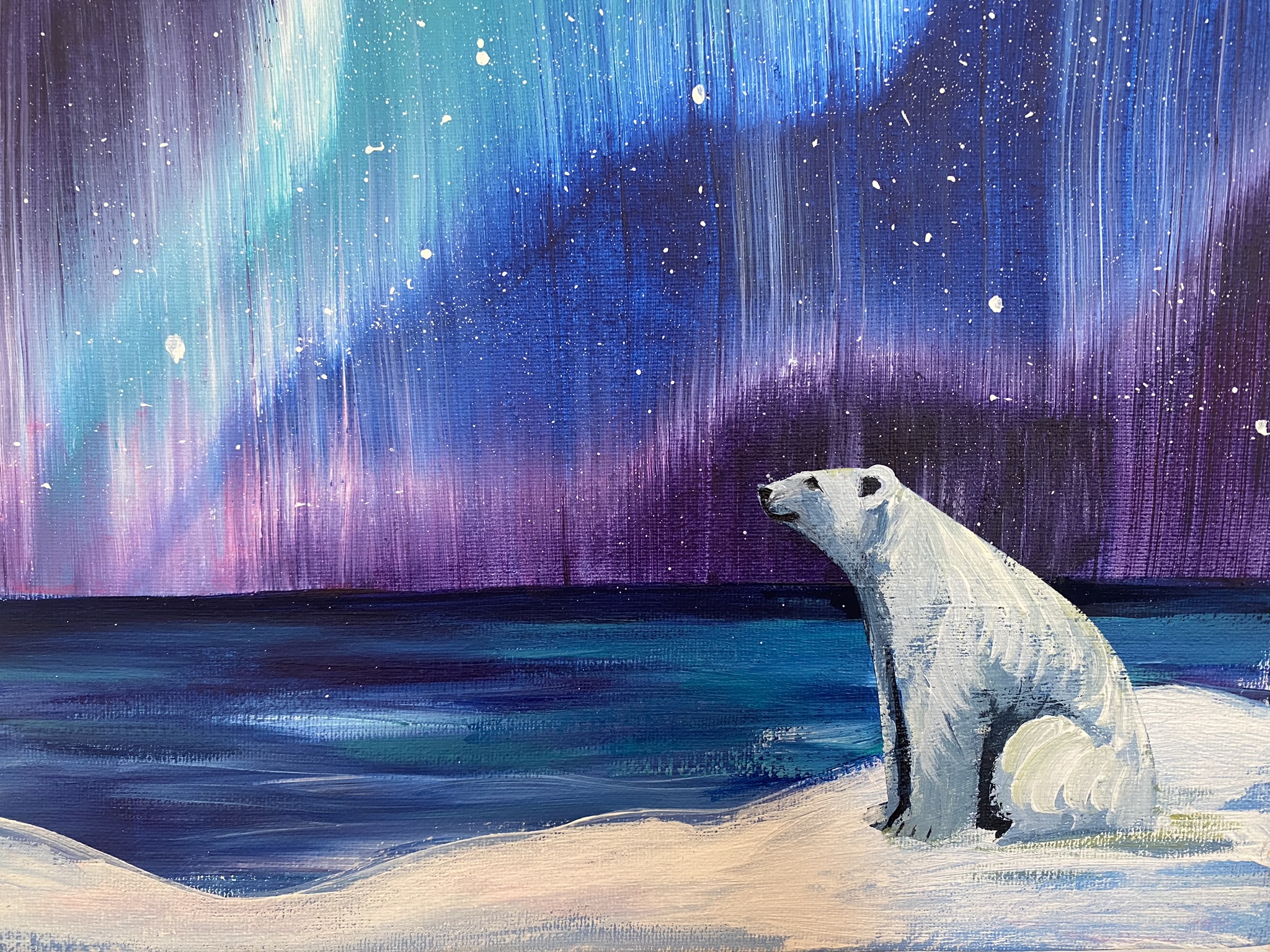 Canvas Tutorial - Polar Bear and Northern Lights