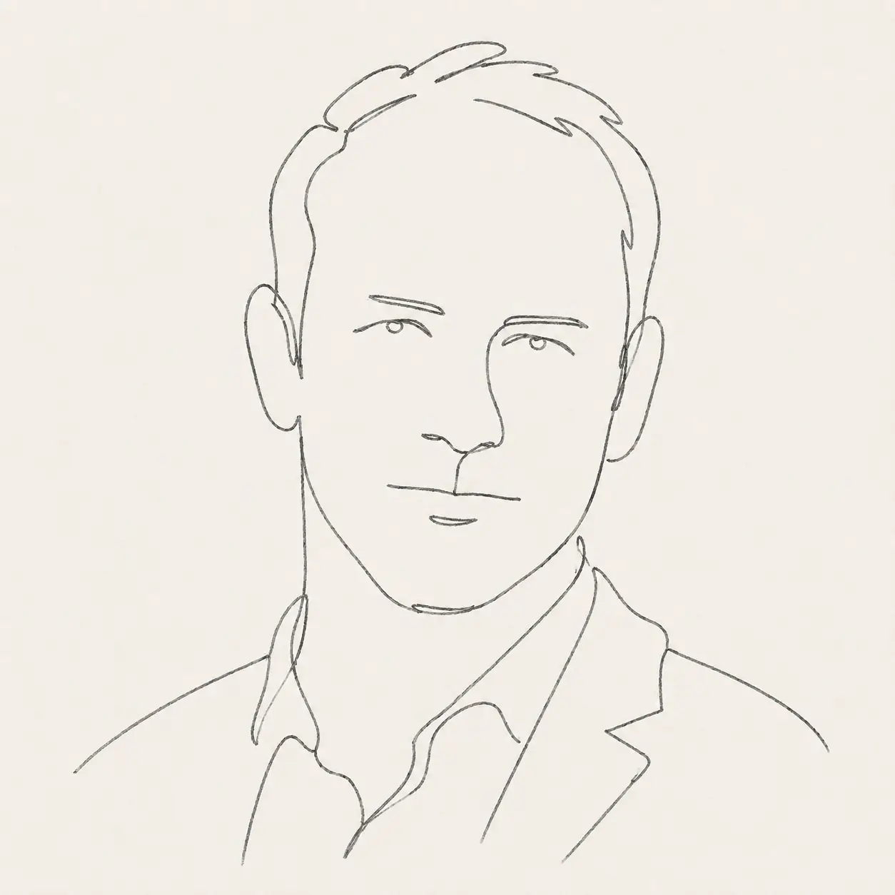 Line art of Ben Wrobel