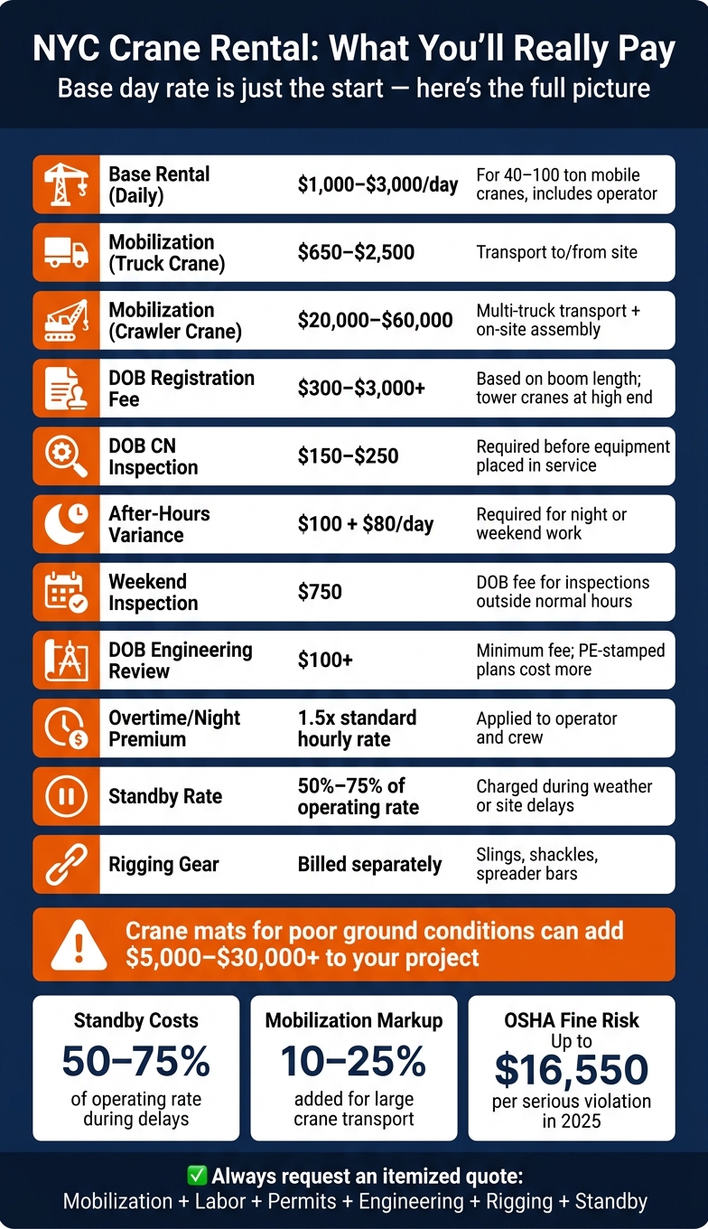 NYC Crane Rental Cost Breakdown: What You'll Really Pay