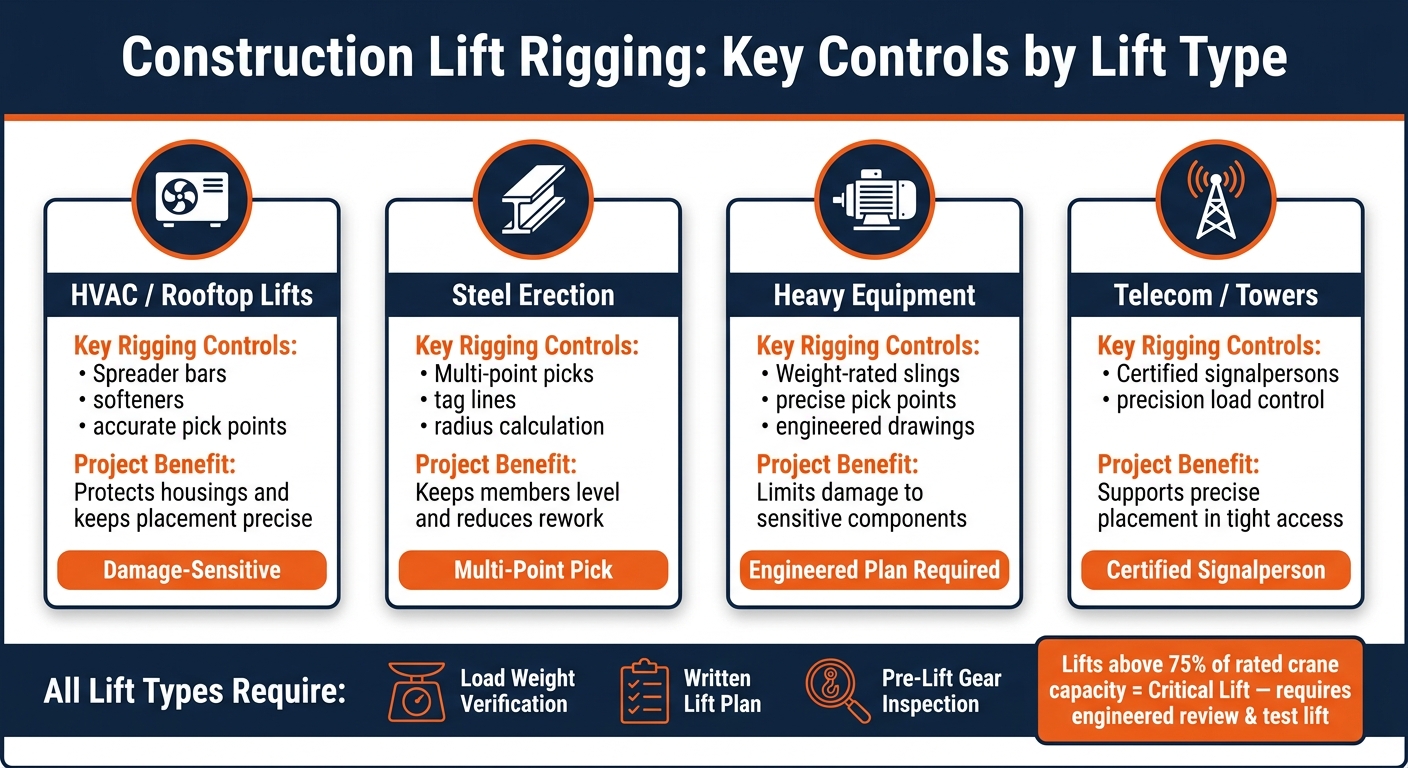 Construction Lift Rigging: Key Controls by Lift Type