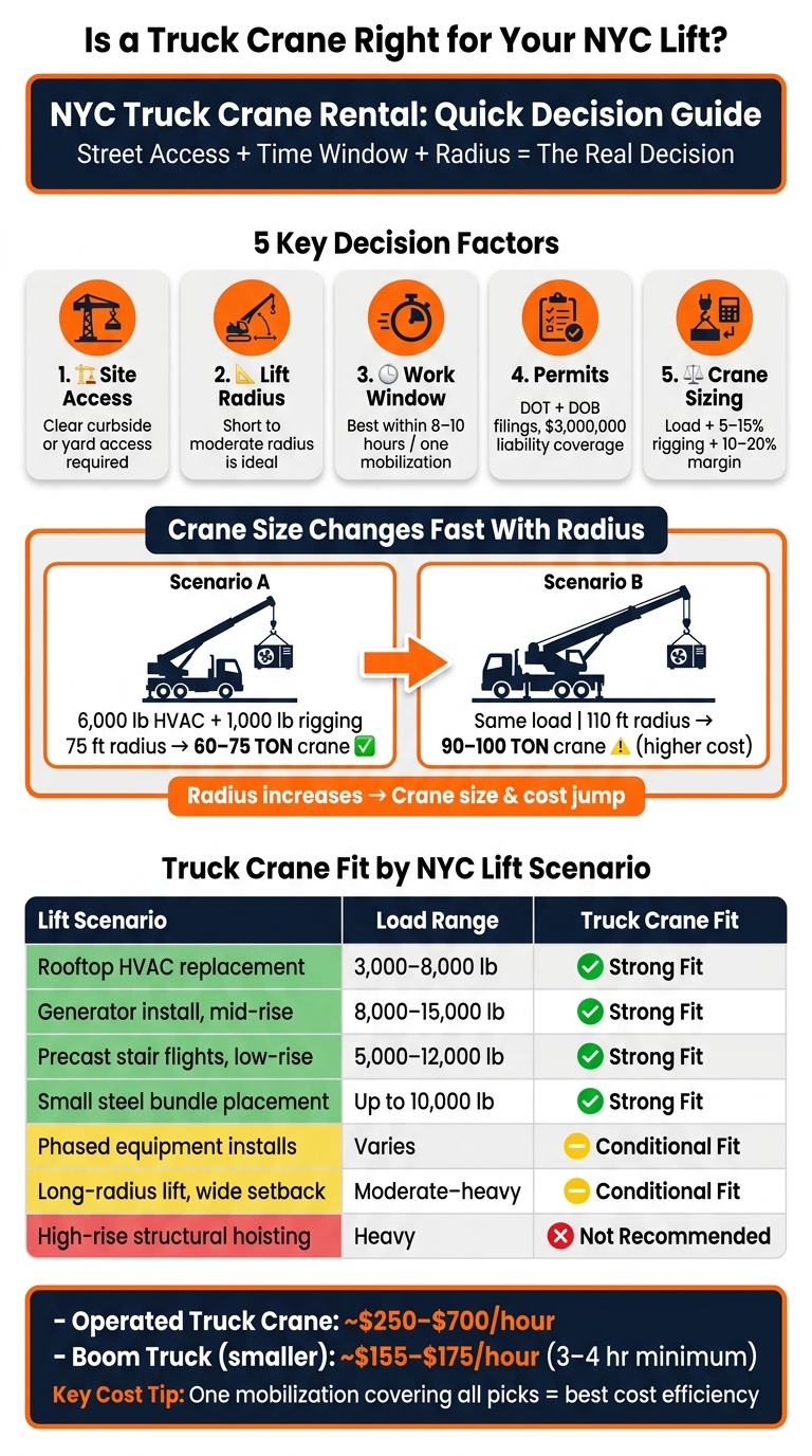 NYC Truck Crane Rental: Fit by Job Condition & Key Decision Factors