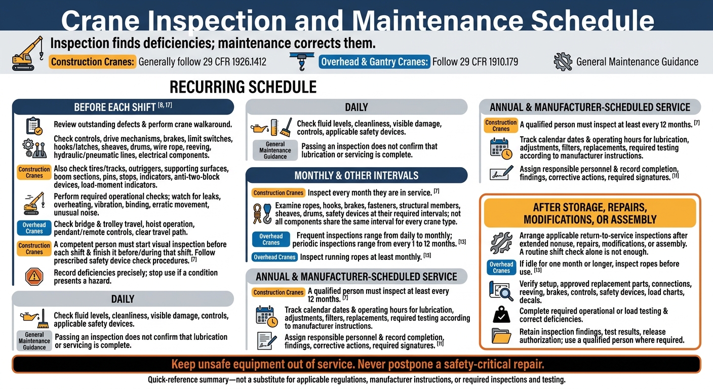 Crane Inspection and Maintenance Schedule