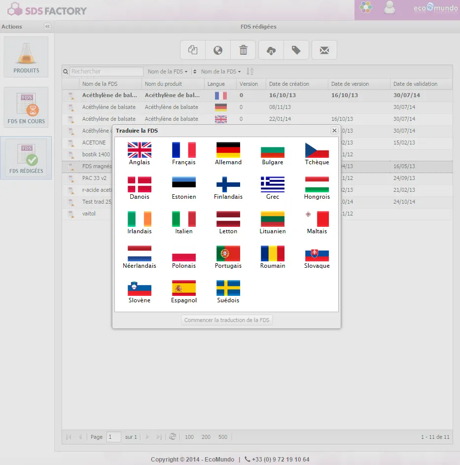 SDS Factory traduction