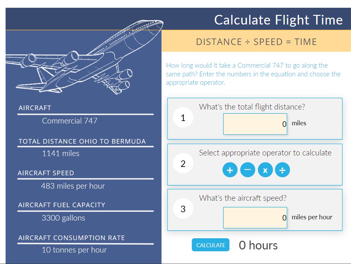 Interactively Calculate Flight Time