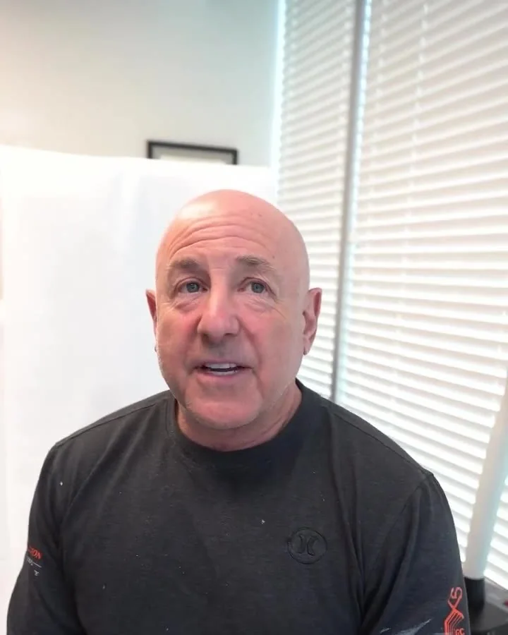 A patient talking about his neck lift at a follow-up visit