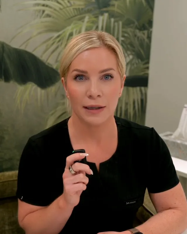 Suzanne Power, senior medical aesthetician, explaining two laser treatments