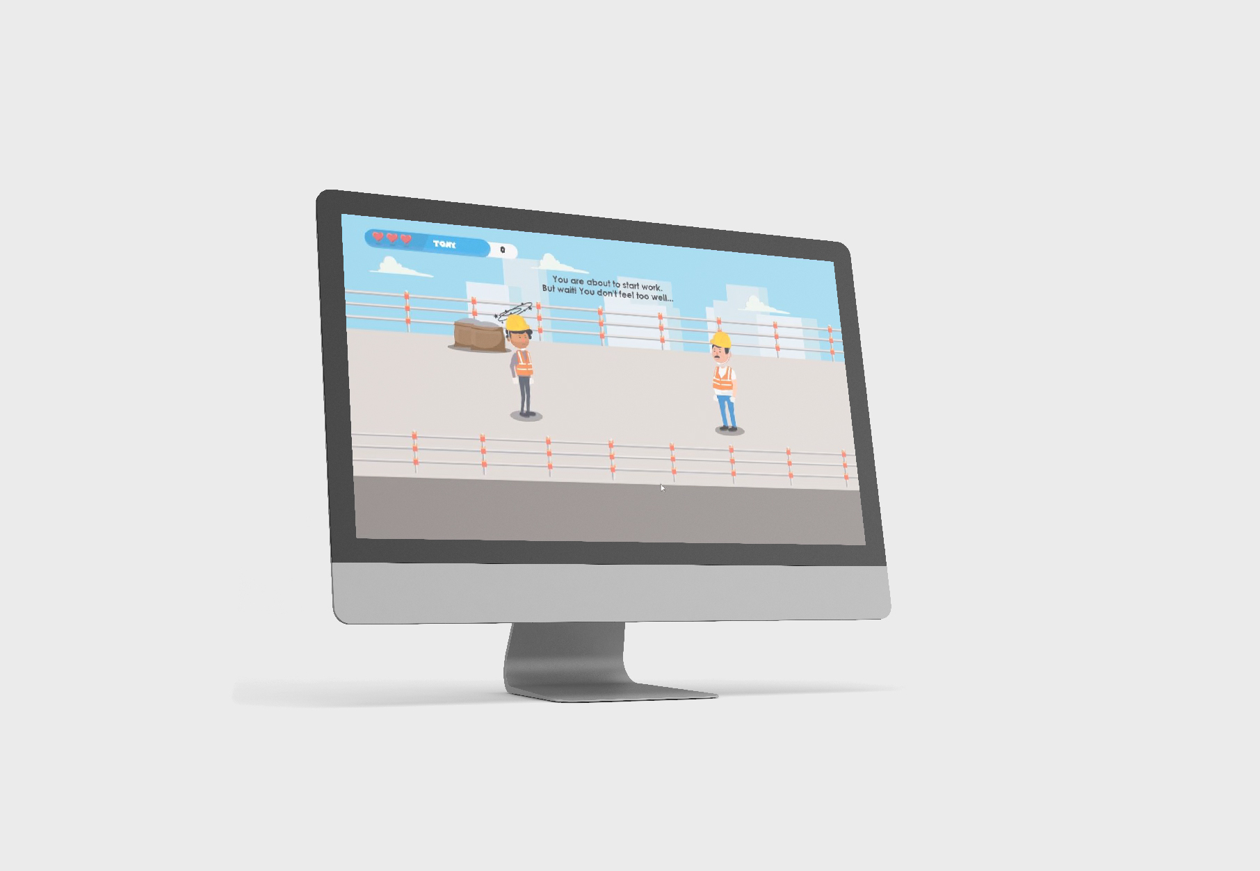 Computer screen with a screen gameplay