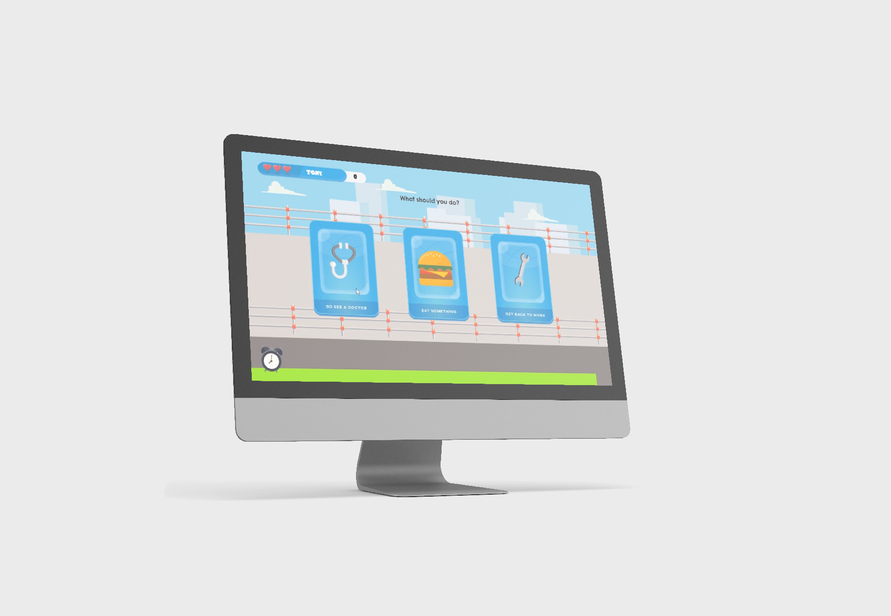 Computer screen with a screen gameplay