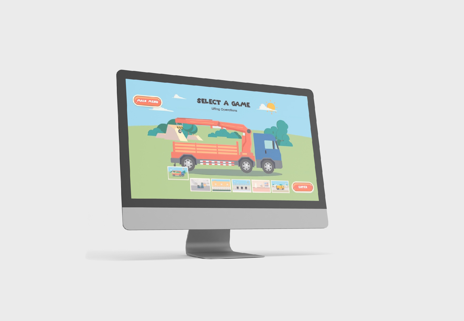 Computer screen with a screen gameplay