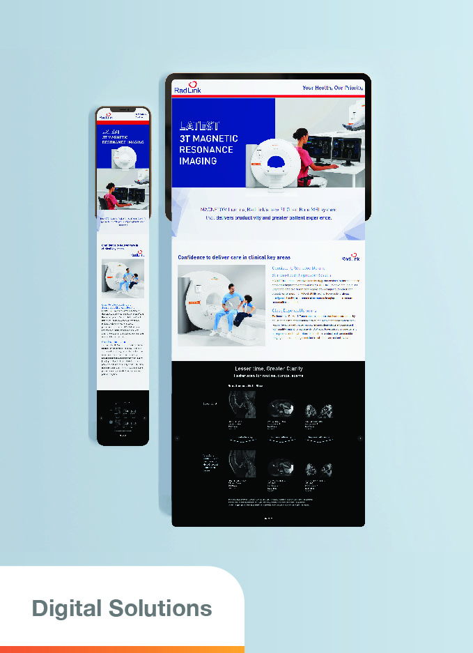 Website design for MRI center showcasing modern and user-friendly interface, facilitating seamless navigation and access to medical information