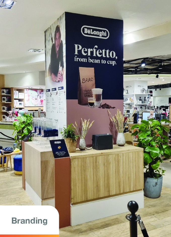 A small pop-up event in a department store for De'Longhi, a renowned coffee machine brand.