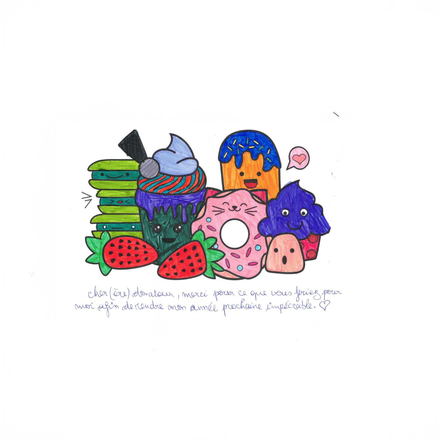 a kids drawing showing a school