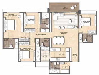 4 BHK Floor Plan - Prestige Budvel