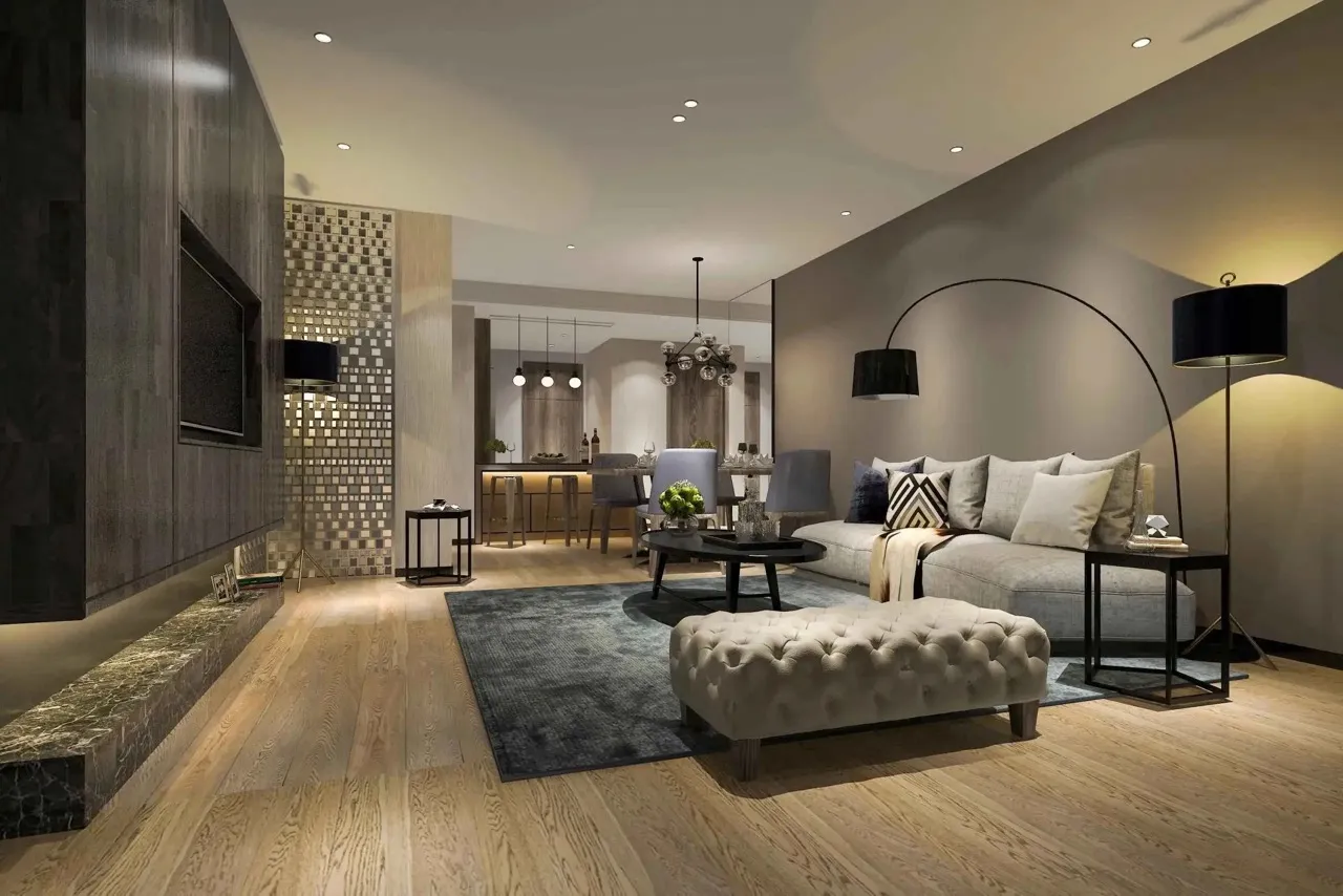 Elegant living room interior design at Urbanrise Opulence.