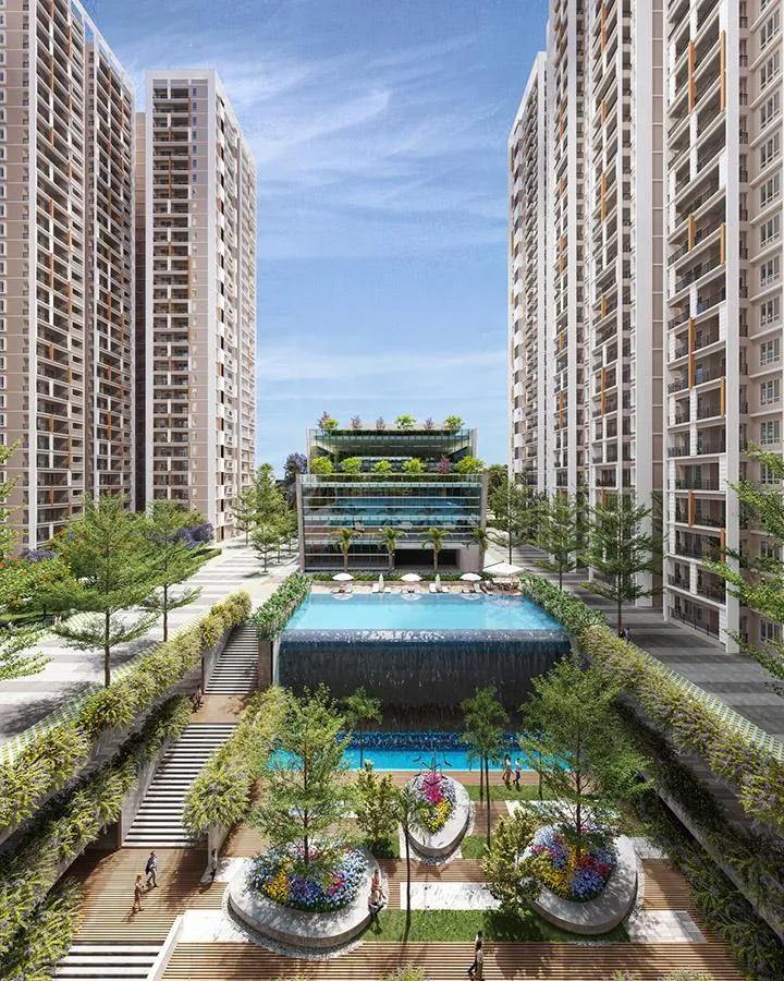 Swimming pool area at Prestige Spring Heights