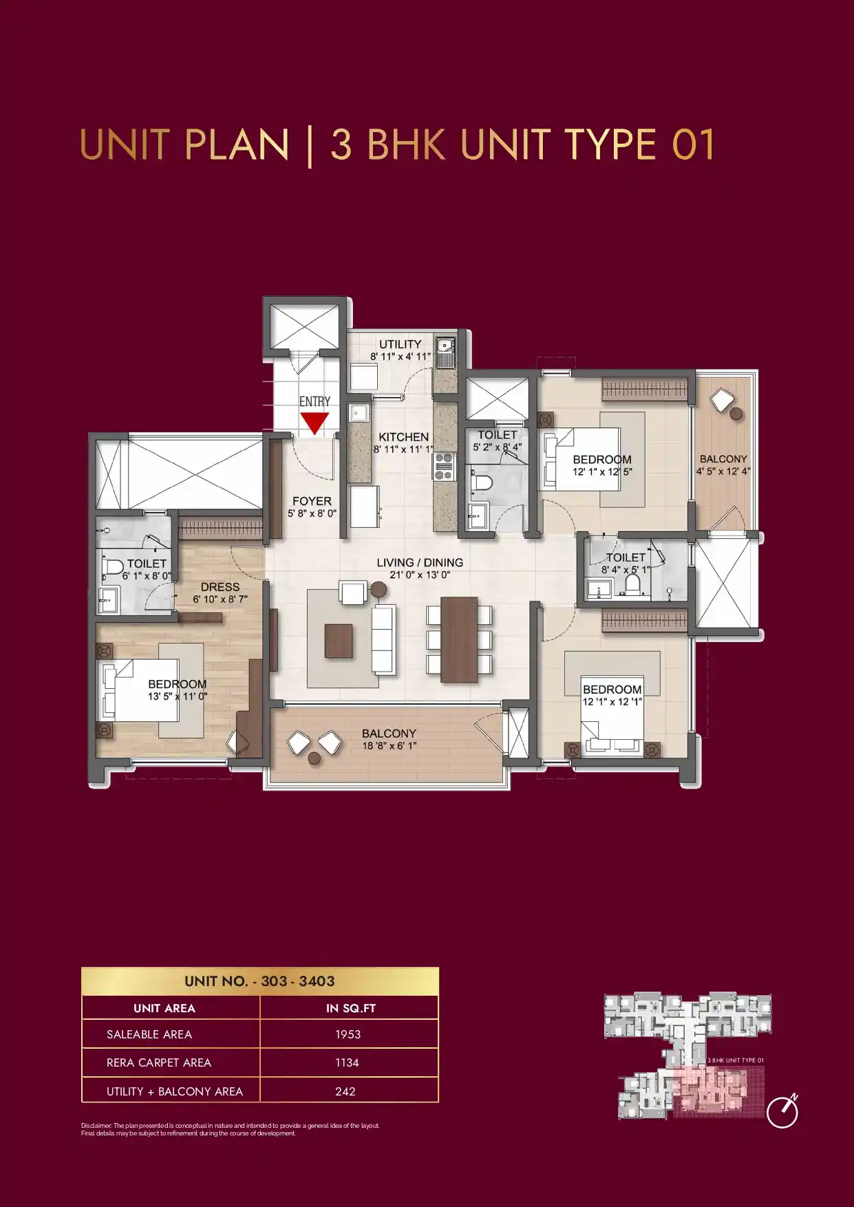 3 BHK Type 1