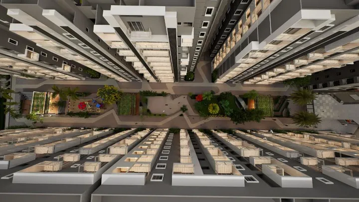 Aerial courtyard view of Vanshika Natures Harmony