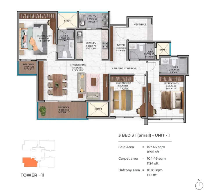 3BHK 3T Small