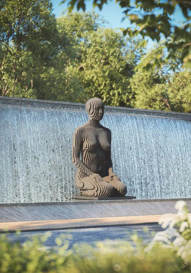 Water feature at Anvita Ivana