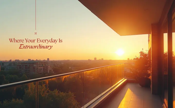 Balcony sunset view at Saffron by SUYUG