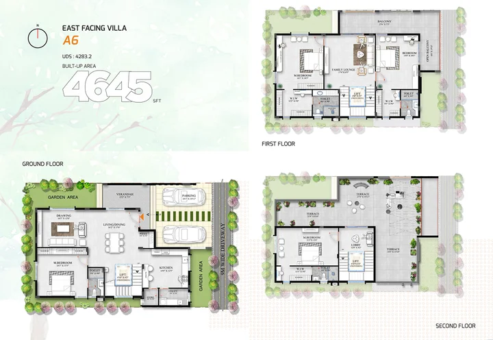 4BHK - East Facing Villa A6 (4645 sqft)