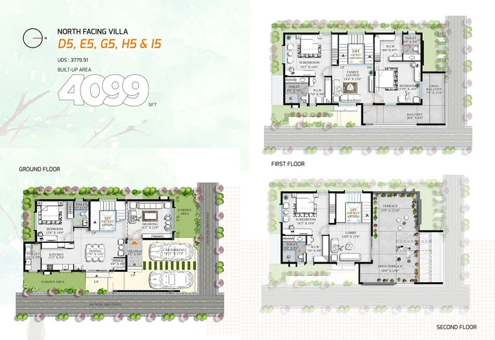 4BHK - North Facing Villa D5, E5, G5, H5 & I5 (4099 sqft)