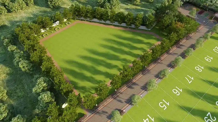 Large central green/open ground at Abhee Codename You