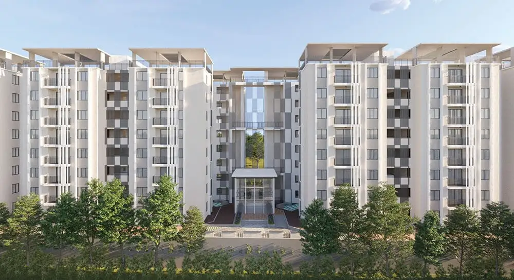 Modern elevation view of Abhee Serenity Springs