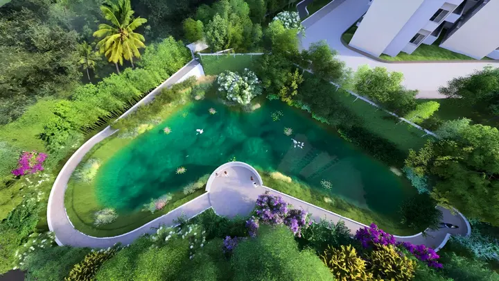Lagoon themed waterbody at Keya Urban Forest
