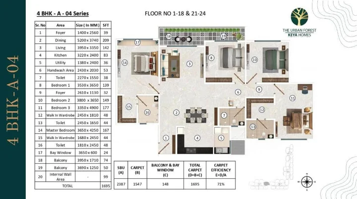 4 BHK A-04 (2387 sqft)