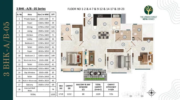 3 BHK A/B-05 (1718 sqft)