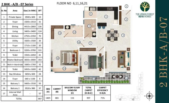 2 BHK A/B-07 (1405 sqft)