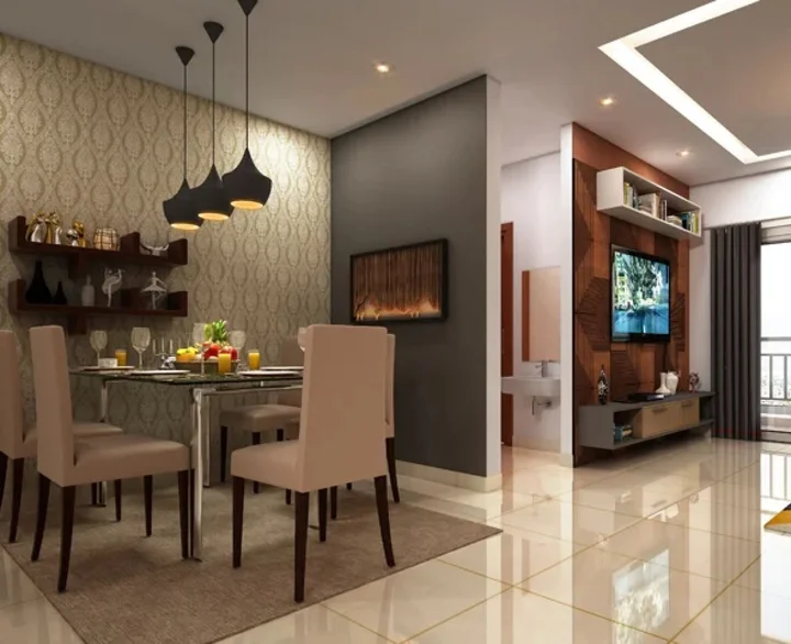 Dining area and living space at Arvind Skycrest