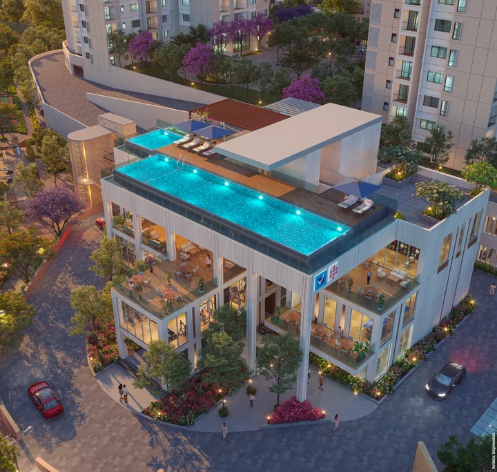 Rooftop swimming pool and clubhouse