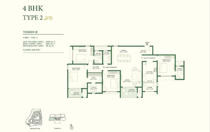 4BHK - Type 2 (2566 sqft)
