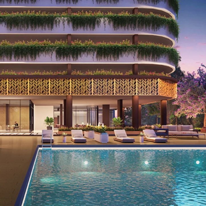 Luxury poolside lounge