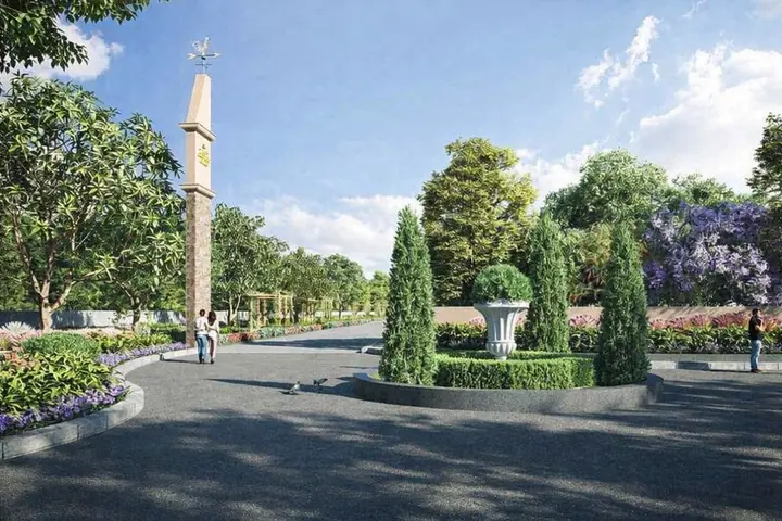 Entrance landscape plaza at The Glenhart Estates
