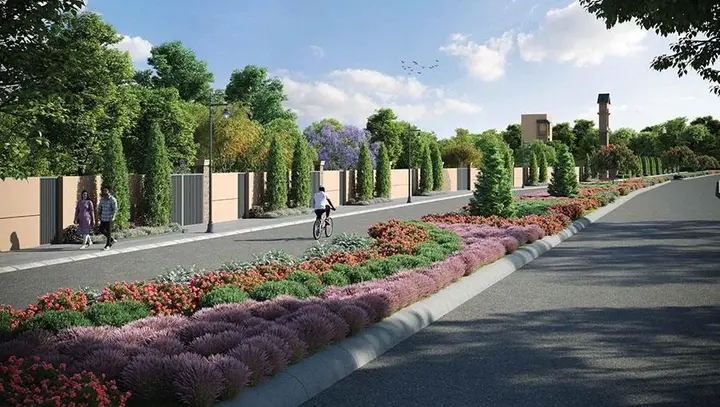 Tree-lined internal road at The Glenhart Estates