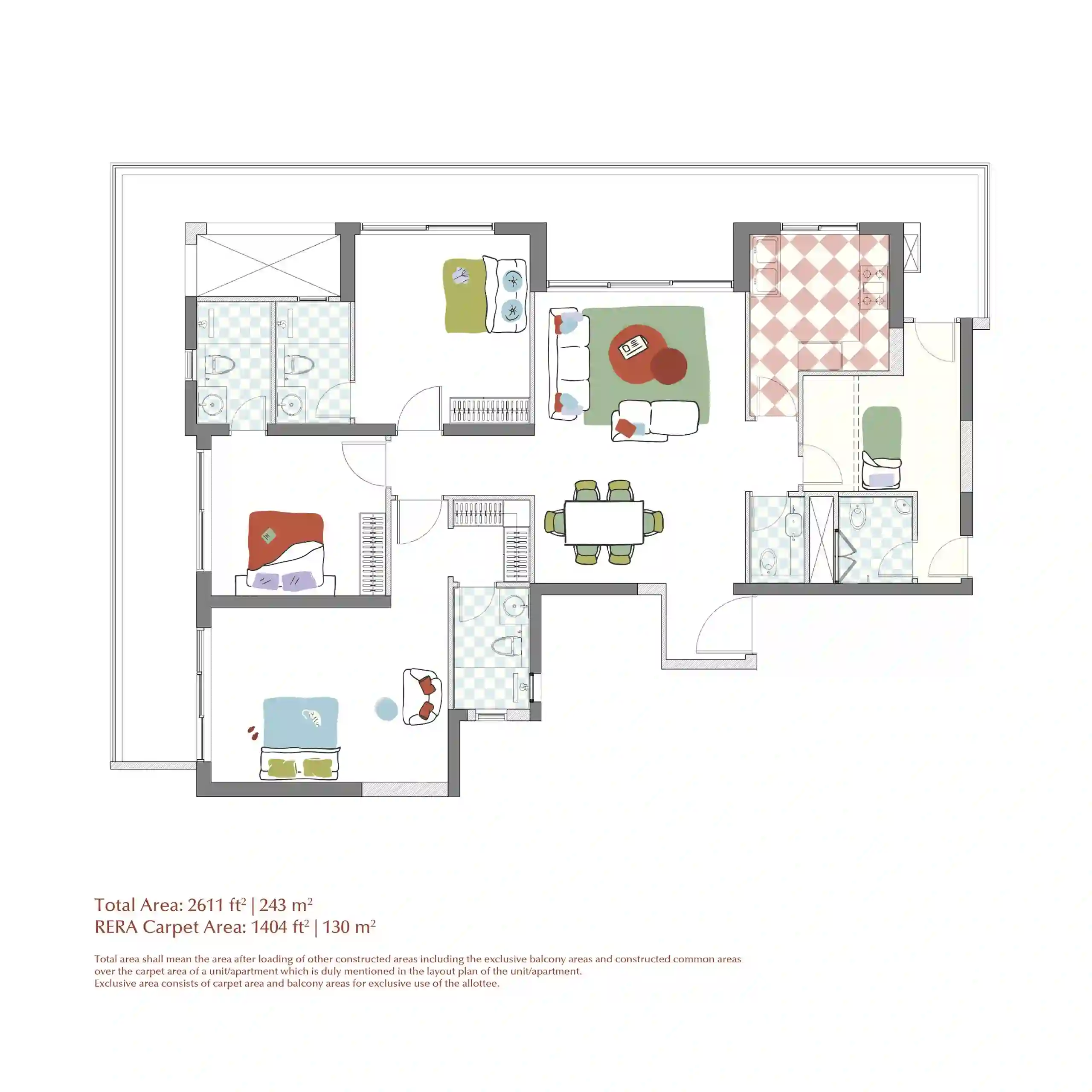 Aratt Escapes Summer and Sage Floor Plan 1