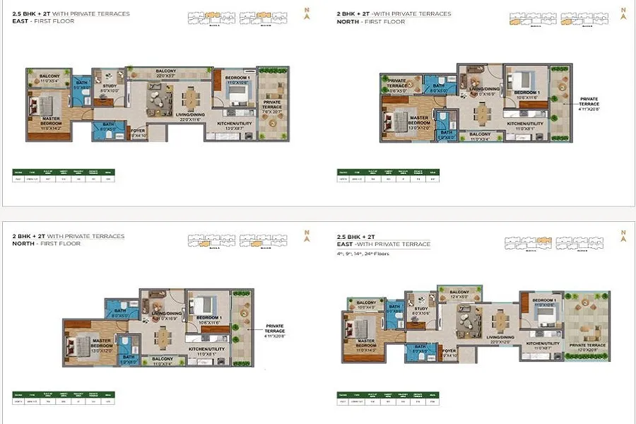 Amberstone Vectra 2 BHK Floor Plan