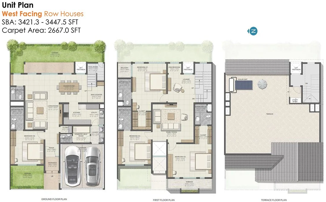 Sobha Oakshire West Row House Floor Plan