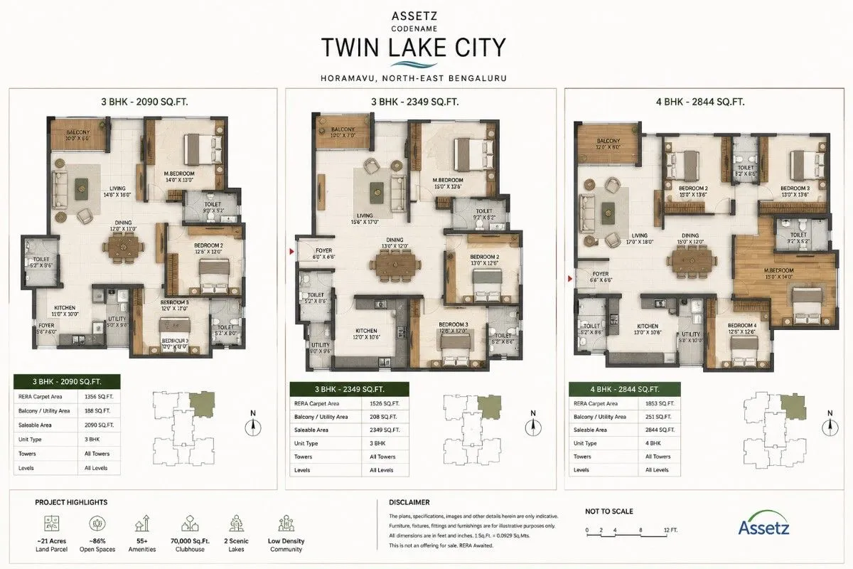 Assetz Codename Twin Lake City Horamavu Floor Plans